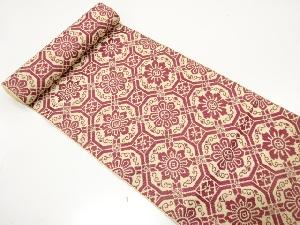 アンティーク　花蜀江紋織り出し　八寸帯地反物